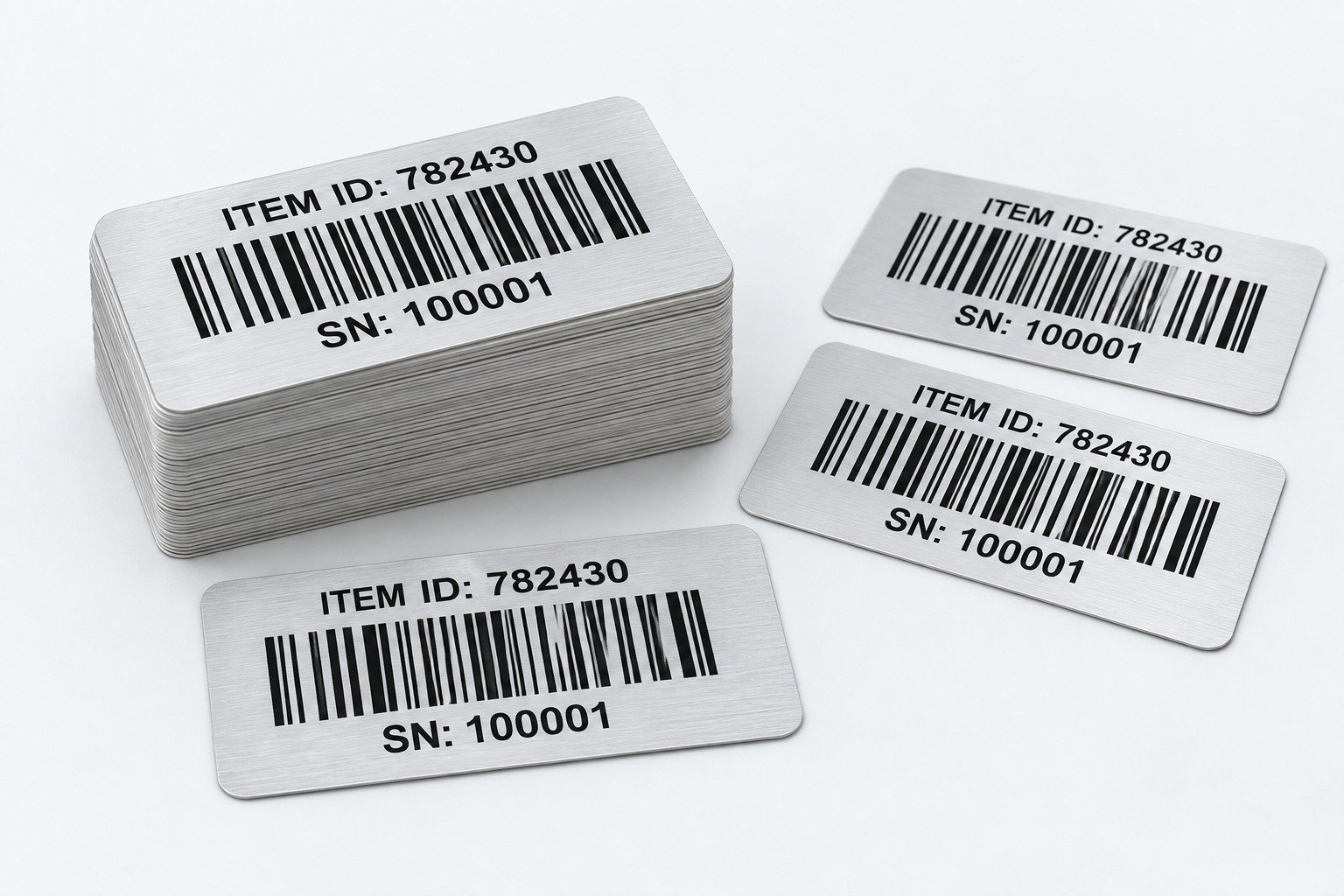 Custom barcode labels with serial data and readable text