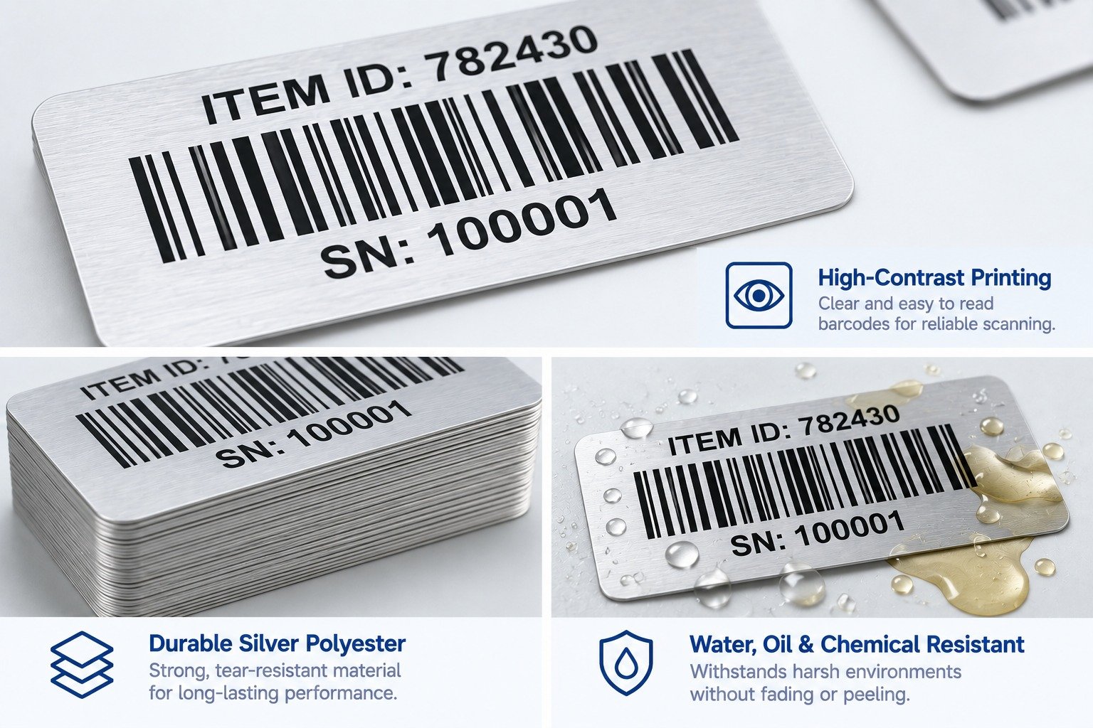 QR code barcode label used for equipment traceability