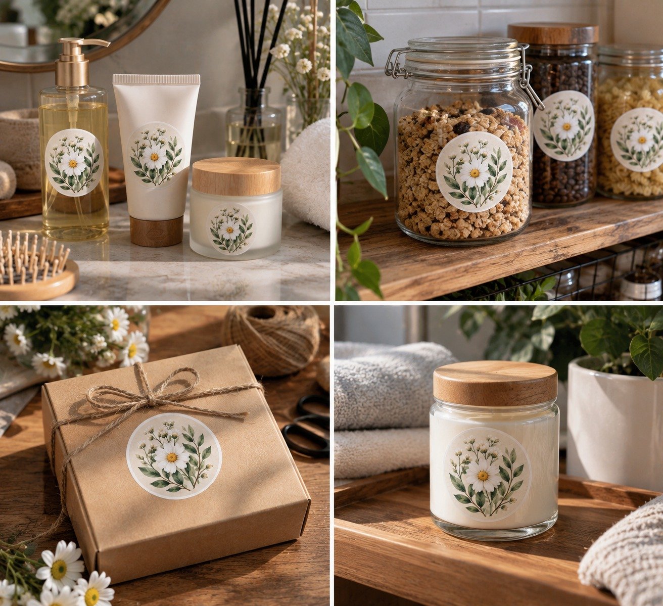 Pressure-sensitive roll stickers for product packaging application