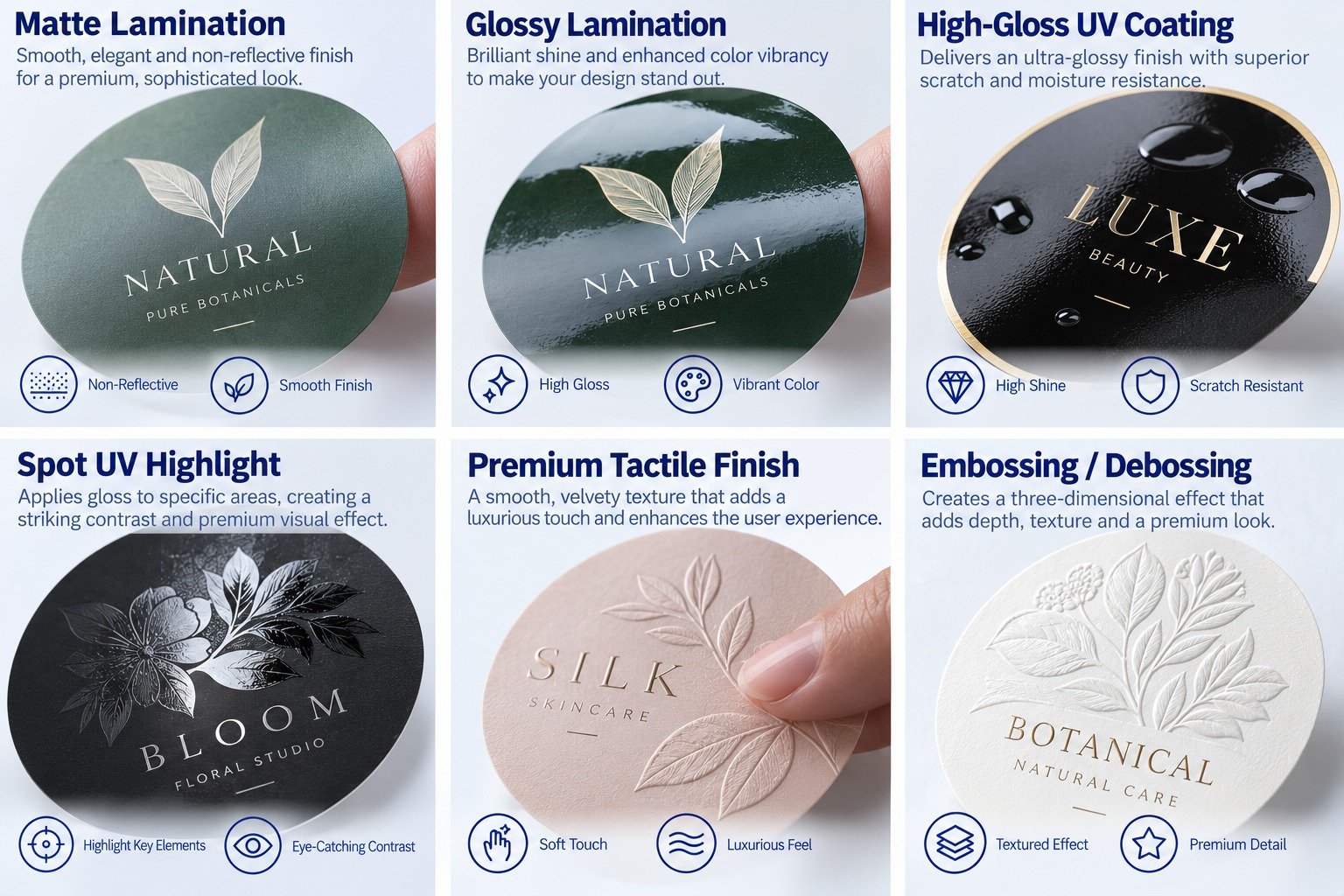 Lamination, UV & Embossing on a finished custom component
