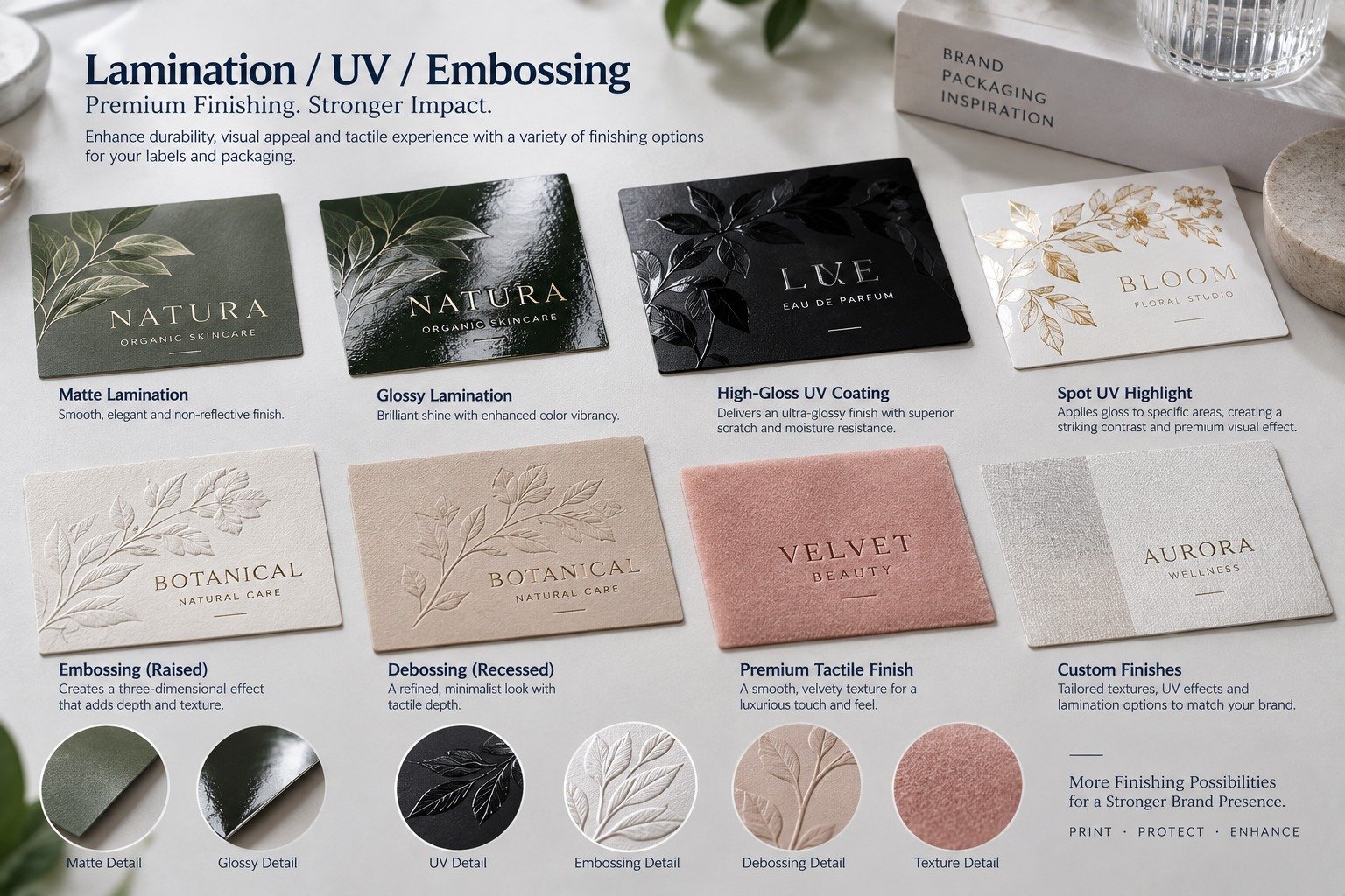 Lamination, UV & Embossing inspection and project review