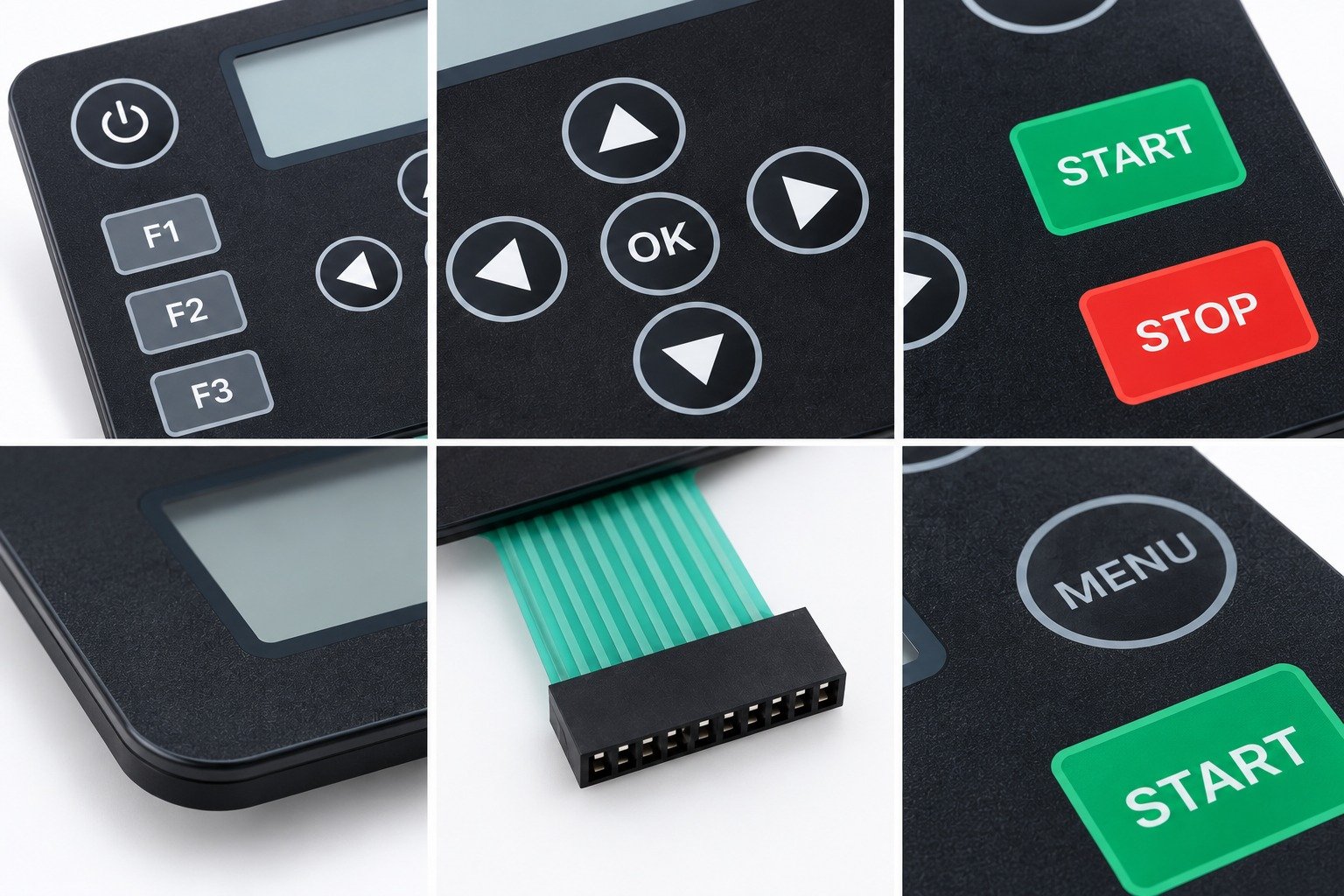 Flat non-tactile membrane switch for OEM equipment control