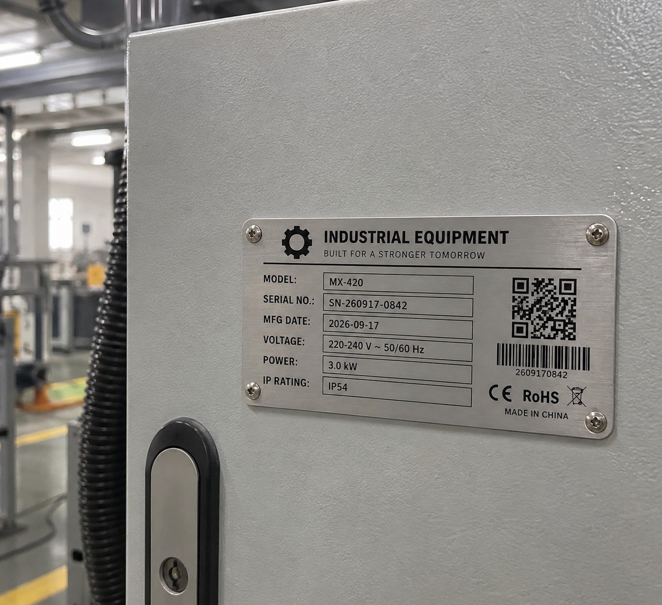 Rating plate data verification during production