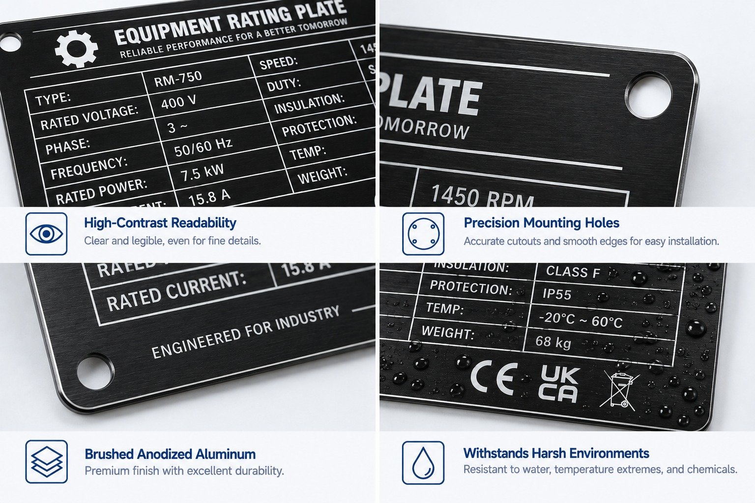QR code serial number plate used for equipment traceability